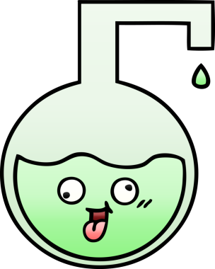 Bir insan tarafından çizilen bilimsel bir deneyin gölgelenmiş karikatürü.