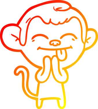 Bir insan tarafından çizilmiş komik çizgi maymun çizimi.