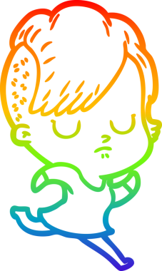 gökkuşağı gradyan çizimi bir insan tarafından çizilmiş bir karikatür kadın