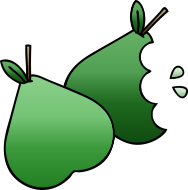 Bir insan tarafından çizilmiş armutun gölgelenmiş karikatürü