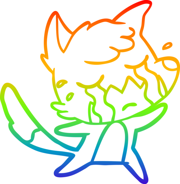 Bir insan tarafından çizilmiş ağlayan tilki çizgi filminin çizimi.