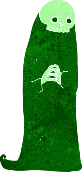 Bir insan tarafından çizilmiş cadılar bayramı hortlağı çizgi filmi.