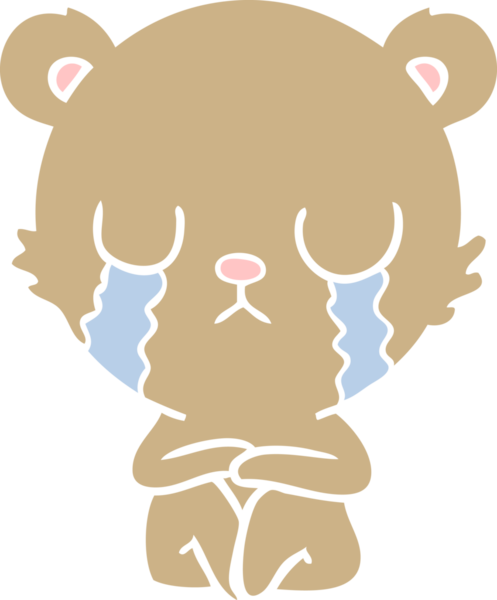 Bir insan tarafından çizilmiş düz renkli çizgi film ayısı.