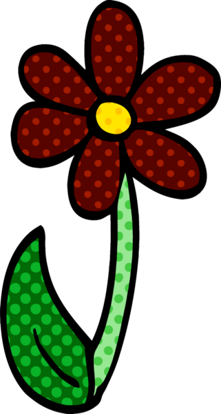 Bir insan tarafından çizilmiş tek bir çiçek.