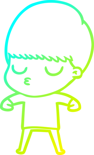 Bir çizgi film karakteri çizen soğuk gradyan bir çocuk bir insan tarafından çizilmiş.