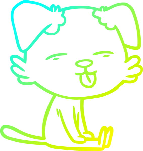 Bir insan tarafından çizilmiş bir çizgi film köpeğinin soğuk çizgi çizimi.