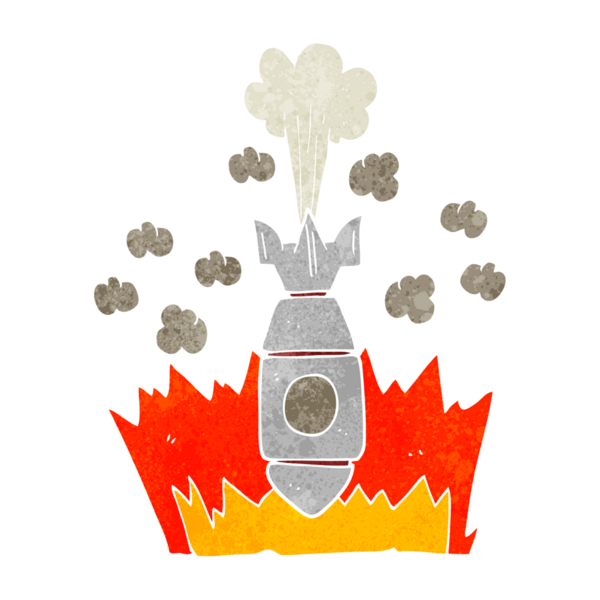 Bir insan tarafından çizilmiş el yapımı retro karikatür.