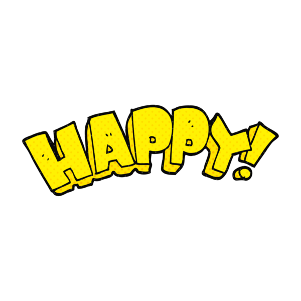 Bir insan tarafından çizilmiş serbest çizim mutlu metin sembolü