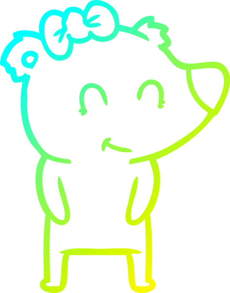 Bir insan tarafından çizilmiş bir dişi kutup ayısı karikatürü.