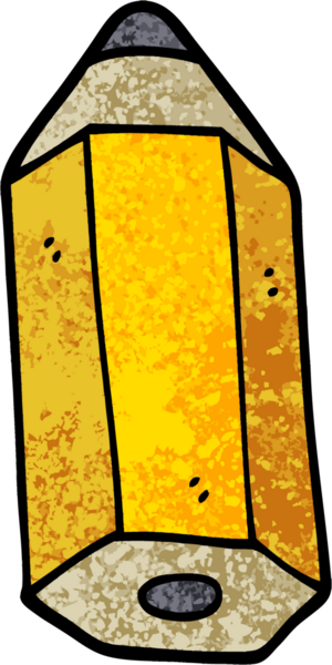 Bir insan tarafından çizilmiş grunge desenli karikatür kalem.