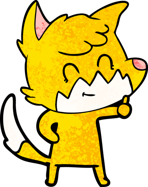 Bir insan tarafından çizilmiş tilki çizgi film karakteri