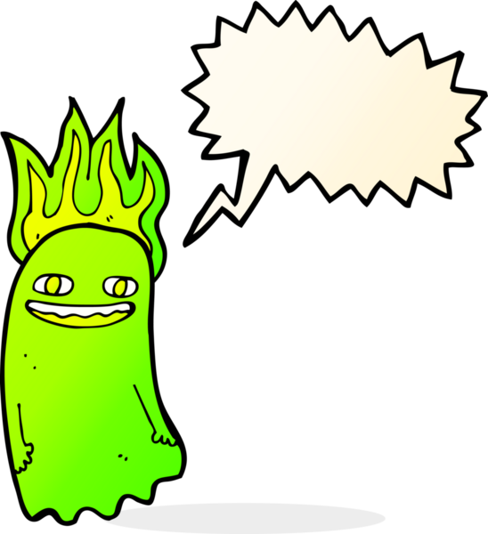 Bir insan tarafından çizilmiş komik bir çizgi film hayaleti.