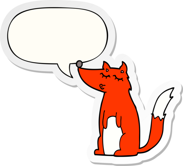 Bir insan tarafından çizilmiş konuşma balonu çıkartmalı çizgi film kurdu.