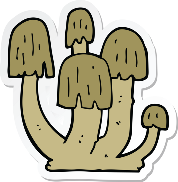 Bir insan tarafından çizilmiş bir mantar çıkartması.