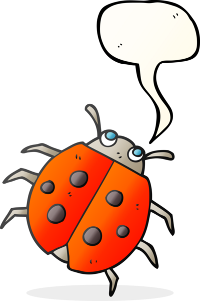 Bir insan tarafından çizilmiş serbest konuşma balonu karikatürü uğurböceği