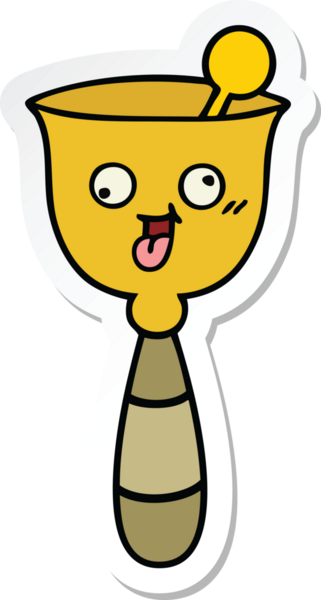 Bir insan tarafından çizilmiş şirin bir okul çanının çıkartması.