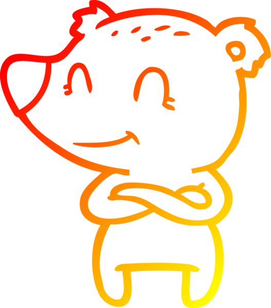 Bir insan tarafından çizilmiş dost bir ayı karikatürünü çiziyorum.