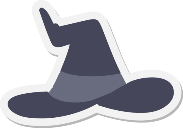 Bir insan tarafından çizilmiş ürkütücü cadı şapkası çıkartması.