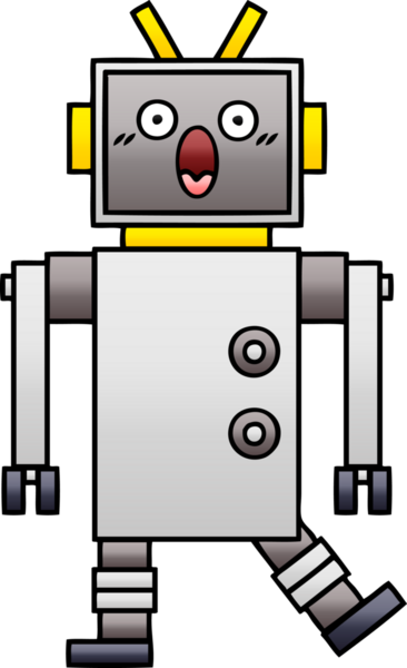 Bir insan tarafından çizilmiş bir robotun gölgelenmiş çizimi