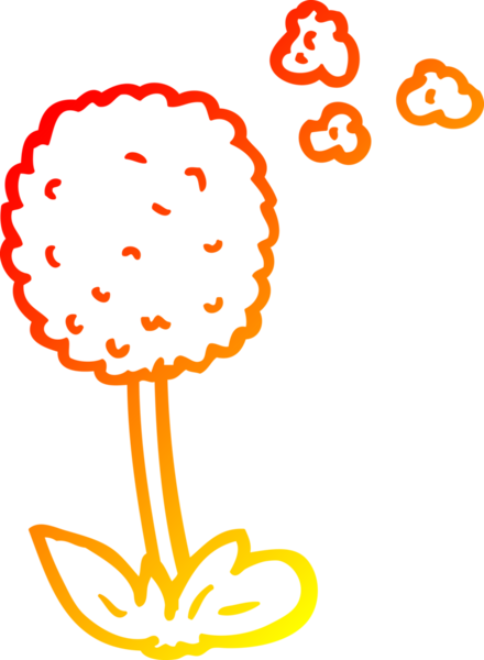 Bir insan tarafından çizilmiş karikatür çiçeğinin sıcak çizgi çizimi