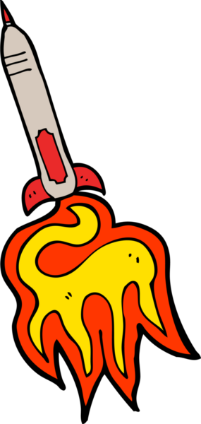 bir insan tarafından çizilmiş karikatür füzesi