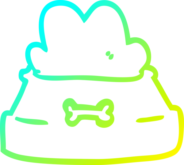 Bir insan tarafından çizilmiş bir evcil hayvan kasesinin soğuk gradyan çizgisi.