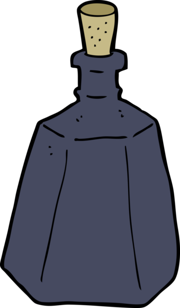 Bir insan tarafından çizilmiş mürekkep şişesi.