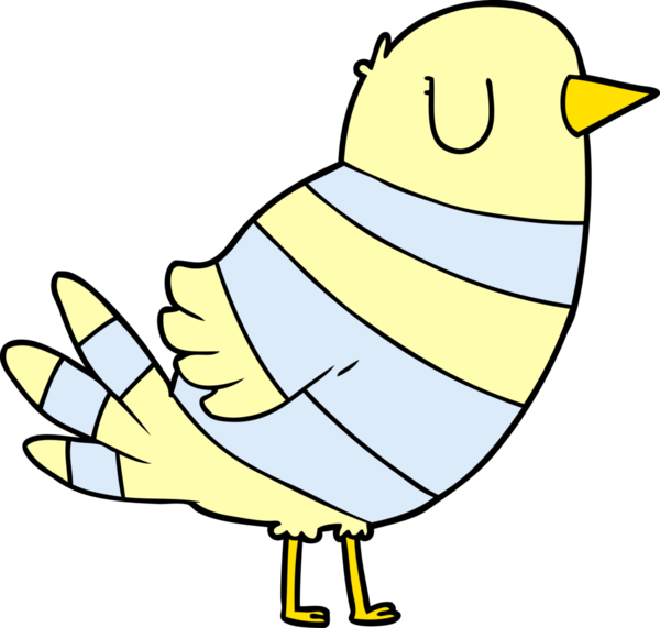 Bir insan tarafından çizilmiş çizgi film kuşu.