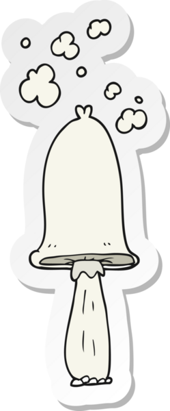 Bir insan tarafından çizilmiş karikatür mantarı çıkartması.