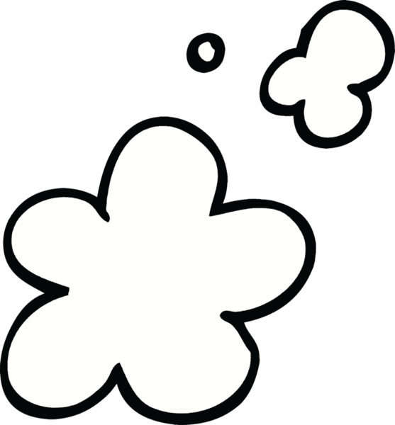 Bir insan tarafından çizilmiş çizgi roman tarzı duman bulutları