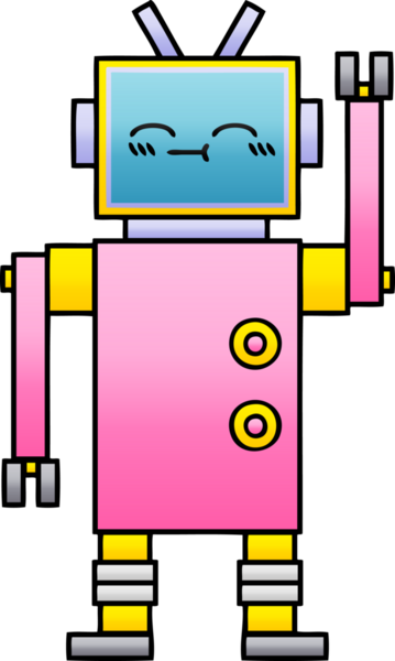 Bir insan tarafından çizilmiş bir robotun gölgelenmiş çizimi