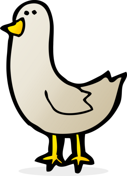 Bir insan tarafından çizilmiş çizgi film kuşu.