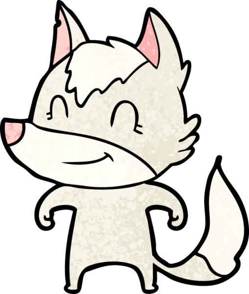 Bir insan tarafından çizilmiş dost canlısı bir kurt.