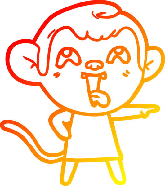 Bir insan tarafından çizilmiş çılgın bir çizgi film maymunu çizimi.