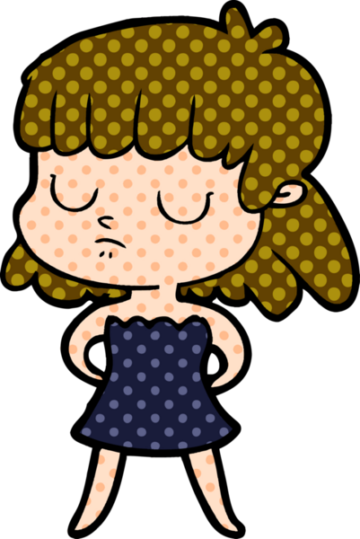 Bir insan tarafından çizilmiş ilgisiz bir kadın çizgi filmi.