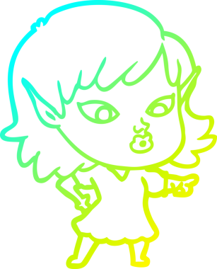 Bir insan tarafından çizilmiş güzel bir elf kızı çizimi.