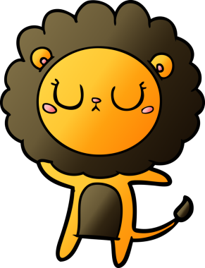 Bir insan tarafından çizilmiş çizgi film aslanı.