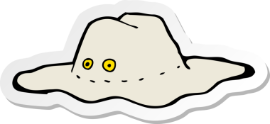 Bir insan tarafından çizilmiş eski bir Avustralya şapkasının çıkartması.