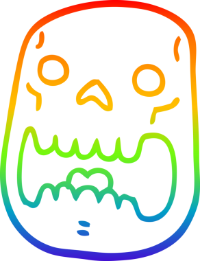 Bir insan tarafından çizilen cadılar bayramı kafatası çizgi çizimi