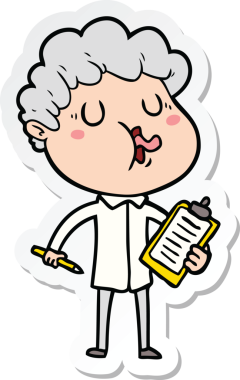 Bir insan tarafından çizilmiş şarkı söyleyen bir çizgi film karakterinin çıkartması.