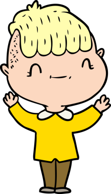 Bir insan tarafından çizilmiş çizgi film dostu çocuk.