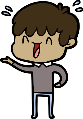 Bir insan tarafından çizilmiş gülen çocuk.