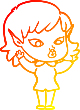 Bir insan tarafından çizilmiş güzel bir elf kızı çizimi.