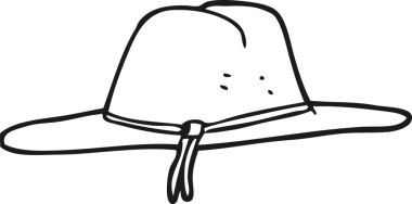 Bir insan tarafından çizilmiş siyah beyaz bir şapka.