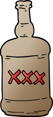 Bir insan tarafından çizilmiş karalama ruhları şişesi.