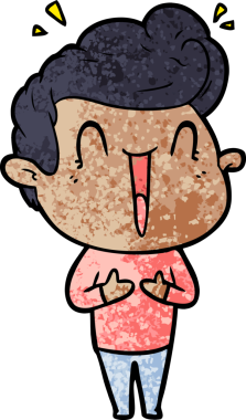 Bir insan tarafından çizilmiş heyecanlı bir çizgi film.