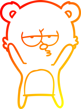 Bir insan tarafından çizilmiş, sıkılmış bir ayı çizgi filminin sıcak gradyanı.