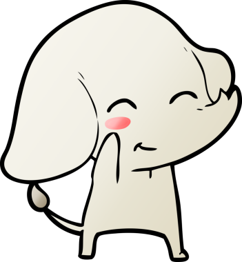 Bir insan tarafından çizilmiş şirin bir fil.