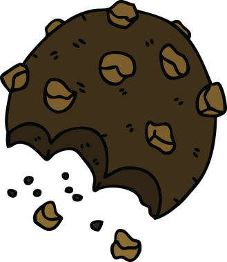 Bir insan tarafından çizilmiş garip bir çizgi film kurabiyesi.