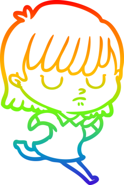 gökkuşağı gradyan çizimi bir insan tarafından çizilmiş bir karikatür kadın